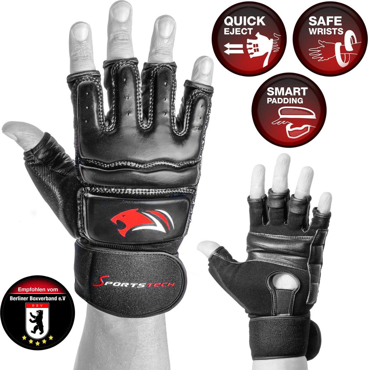 bokskandschoenen - sparring handschoenen - vechtsport handschoenen - vechtsporthandschoenen - Sportstech BXM10