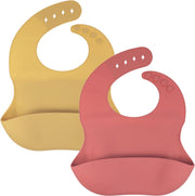 Siliconen slabbetje KliederZ – slab met opvangbakje set 2 stuks slabbers baby unisex – waterdicht - kraamcadeau - SB04