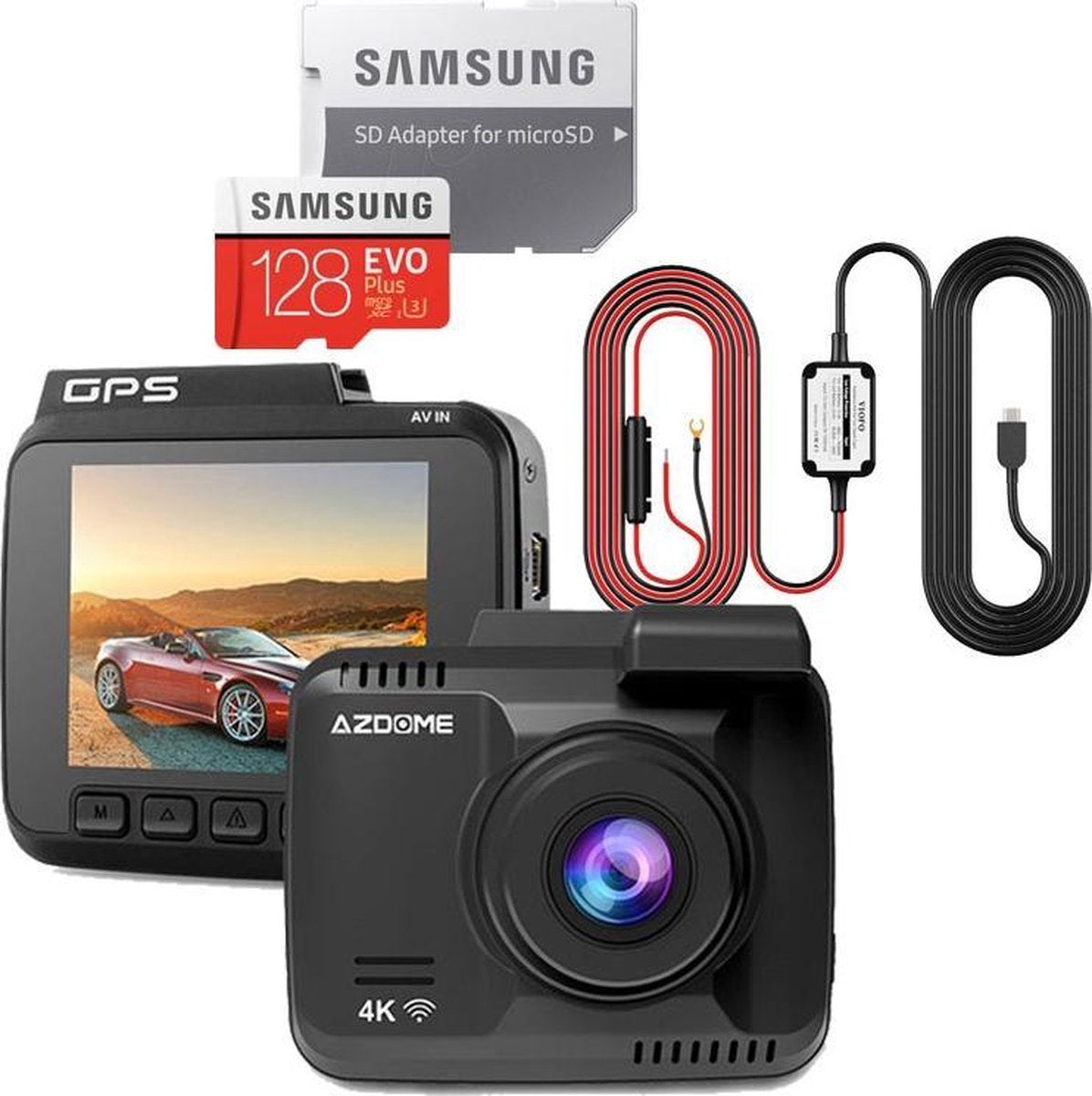 AZDome GS63H 4K 1CH dashcam voor auto - Continue voeding - 128gb