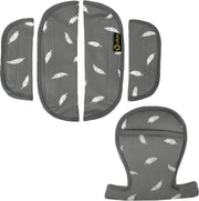 Ukje - Gordelhoesjes Maxi-Cosi en Cybex autostoelen - Grijs veertjes