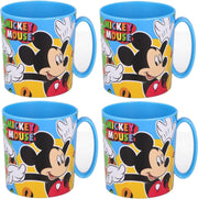 4 stuks kunststof bekers Mickey Mouse 350 ml blauw