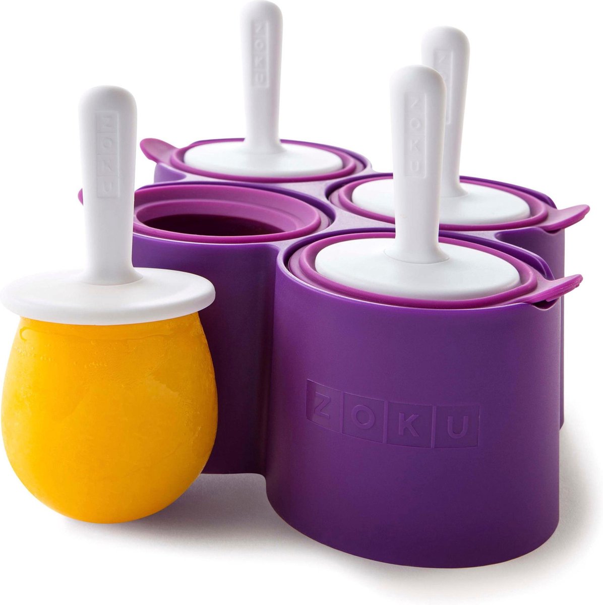 Zoku - IJsjesmaker - IJslollie maker - IJsvormpjes - Maak Je Eigen IJsjes - Round Pops - 4 stuks