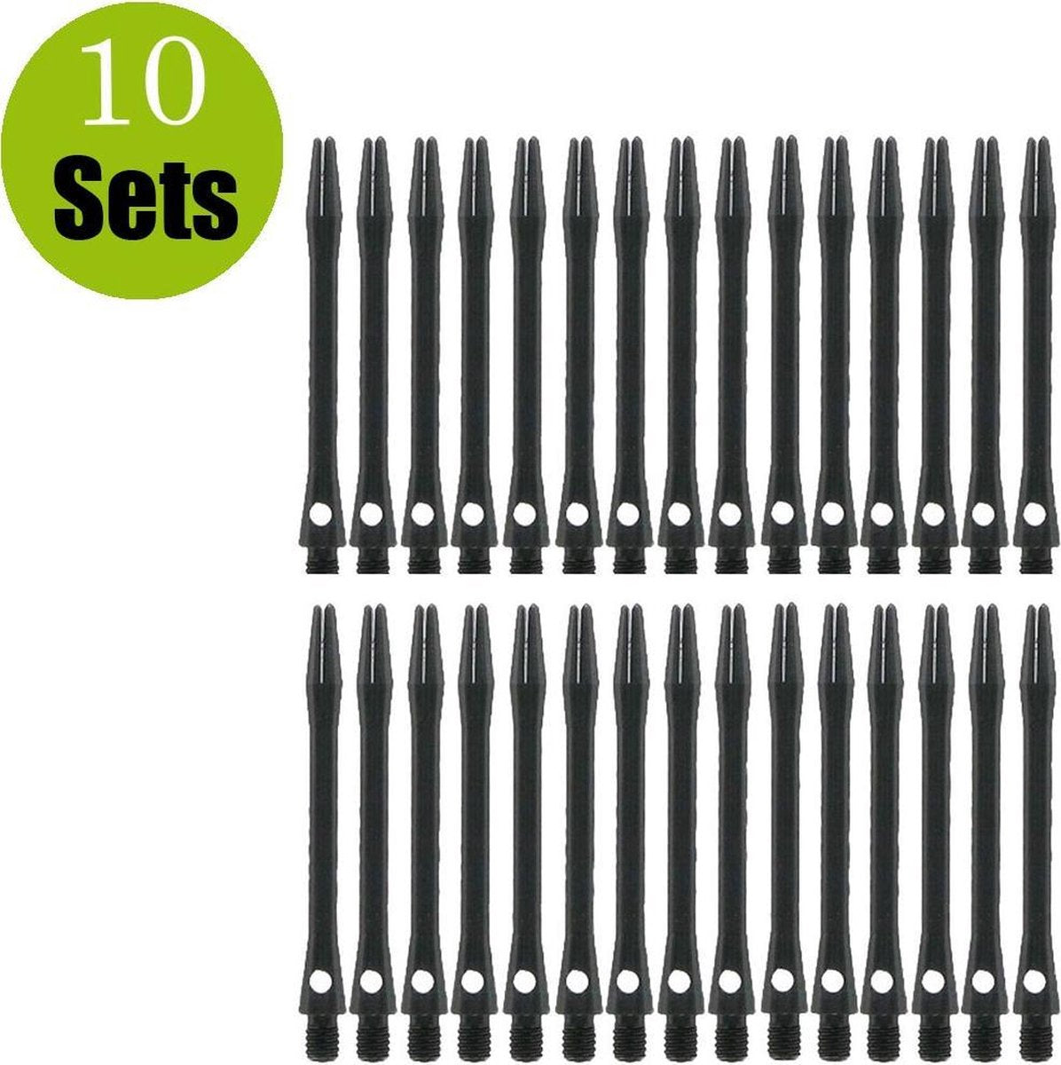 Aluminium Dart Shafts - Zwart - Medium - (10 Sets)