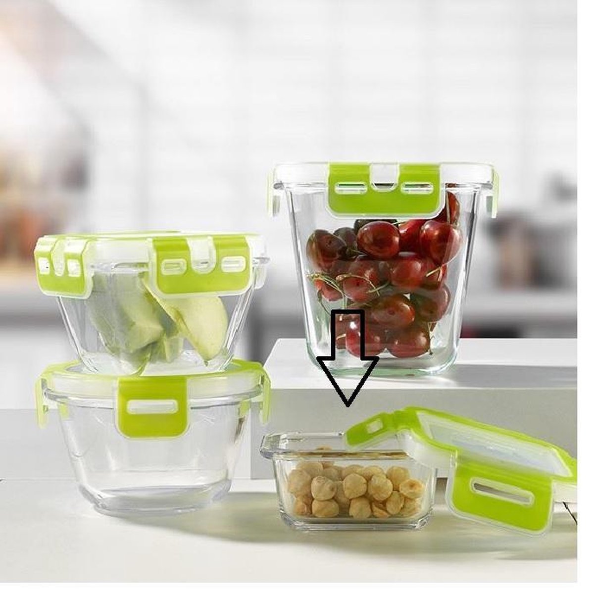 Pasabahce Storemax- Mini Verhoudbakje Met Luchtdichte Deksel - 135 ml - Set van 3