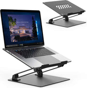 HN® Laptopstandaard verstelbaar aluminium 36x23x18.5cm | Ergonomische laptophouder te verstellen naar eigen comfort | Luchtig design houdt uw laptop koel | Modern en efficiënt design | Duurzaam materiaal | Eenvoudige montage