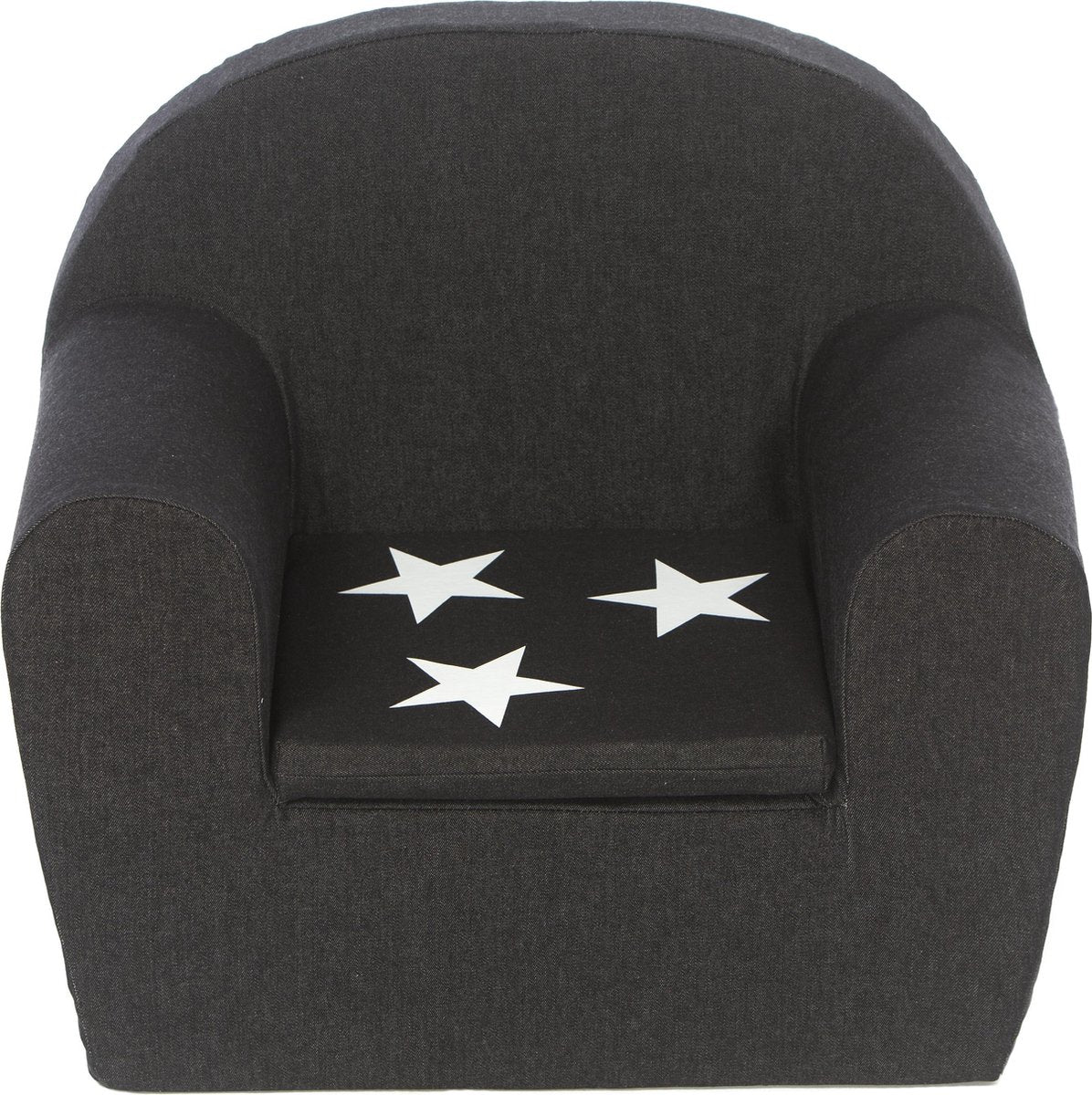Peuterstoeltje-Kinderfauteuil Denim antraciet+ster