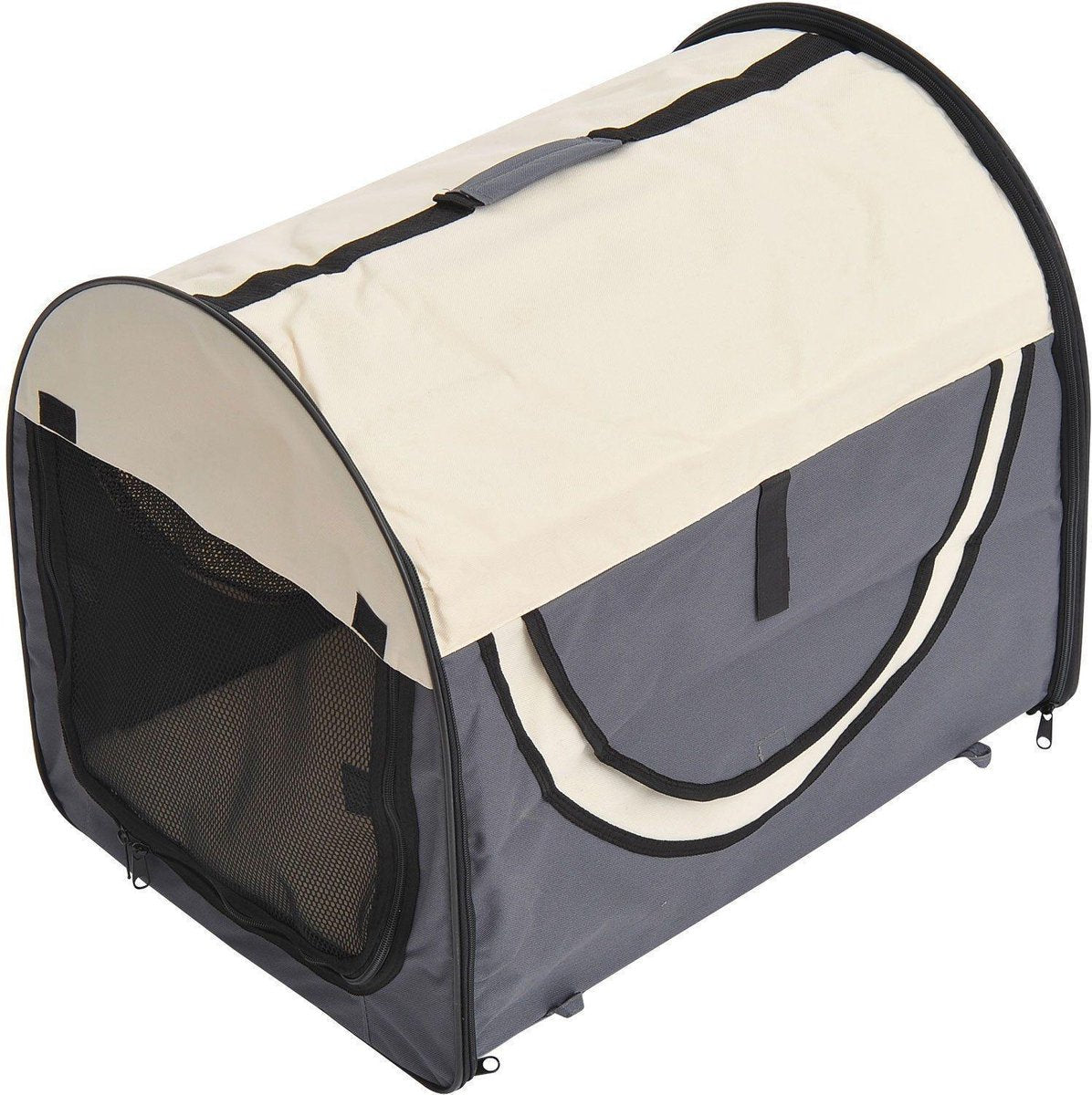 PawHut Honden transporttas opvouwbaar grijs/crème maat L 70 x 51 x 59cm