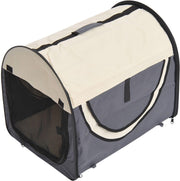 PawHut Honden transporttas opvouwbaar grijs/crème maat L 70 x 51 x 59cm