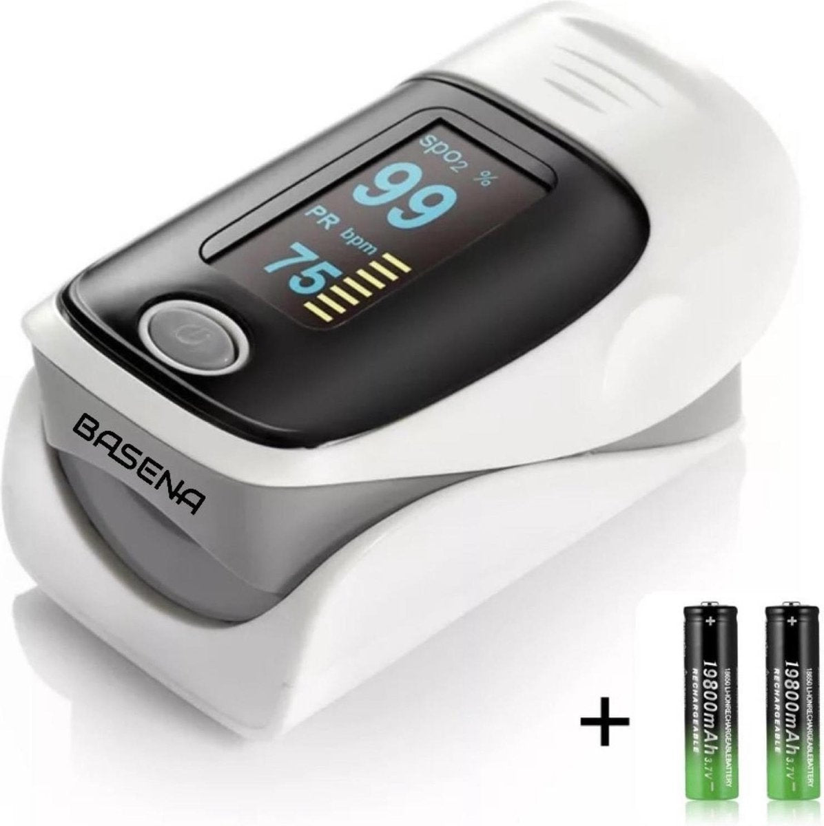 Basena - Saturatiemeter - Oximeter - oled display - wit/grijs