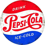 Retro rond muurplaatje Pepsi Cola 30 cm