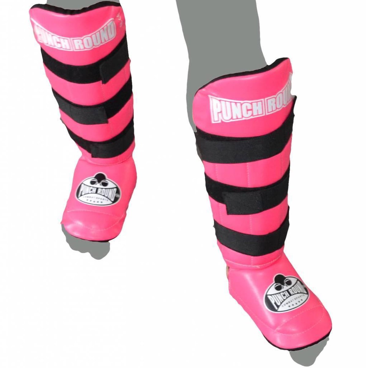 Punch Round Kickboks Scheenbeschermers Experience Luxury PU Roze Maat XS = 135 cm t/m 145 cm