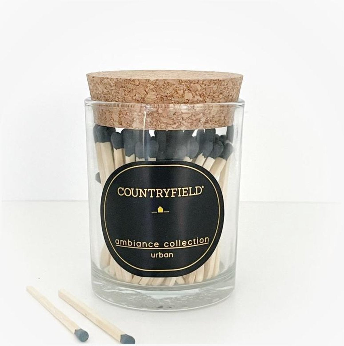 Countryfield Zwarte Lucifers in glas | Urban | 7 x 7 x 9