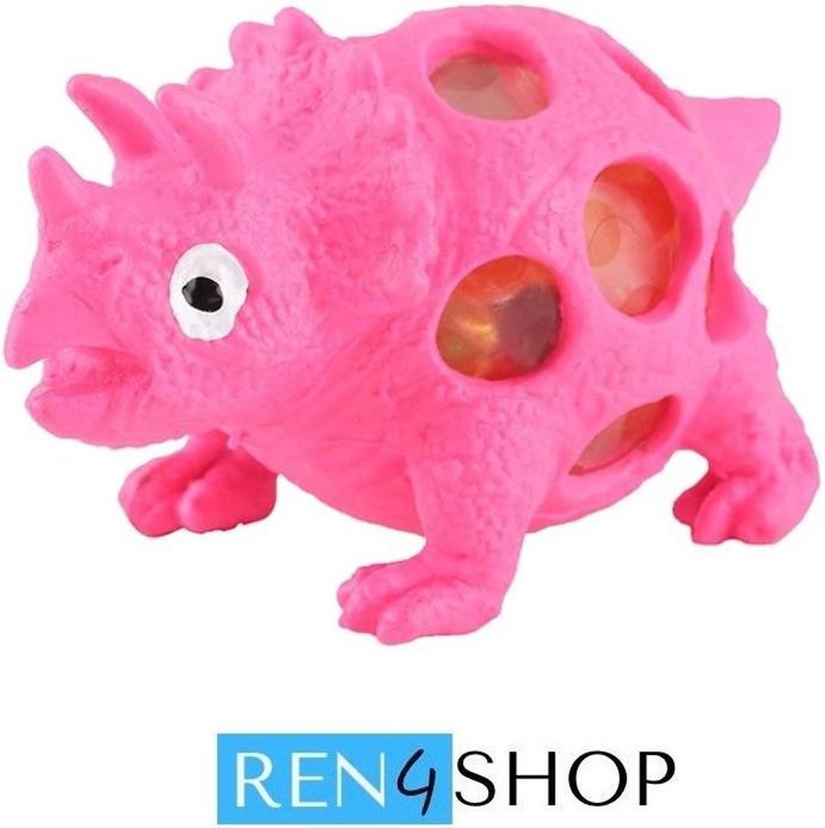 Ren4Shop© - Squishy Mesh Ball - Dinosaurussen - Knijp Dino - Roze - Fidget Toys - Stress verlagend - Gezien op TikTok!