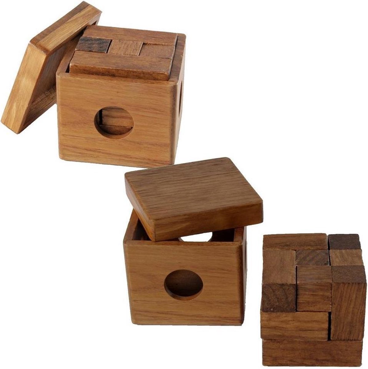 Longfield Houten IQ Kubus Puzzel 7 cm