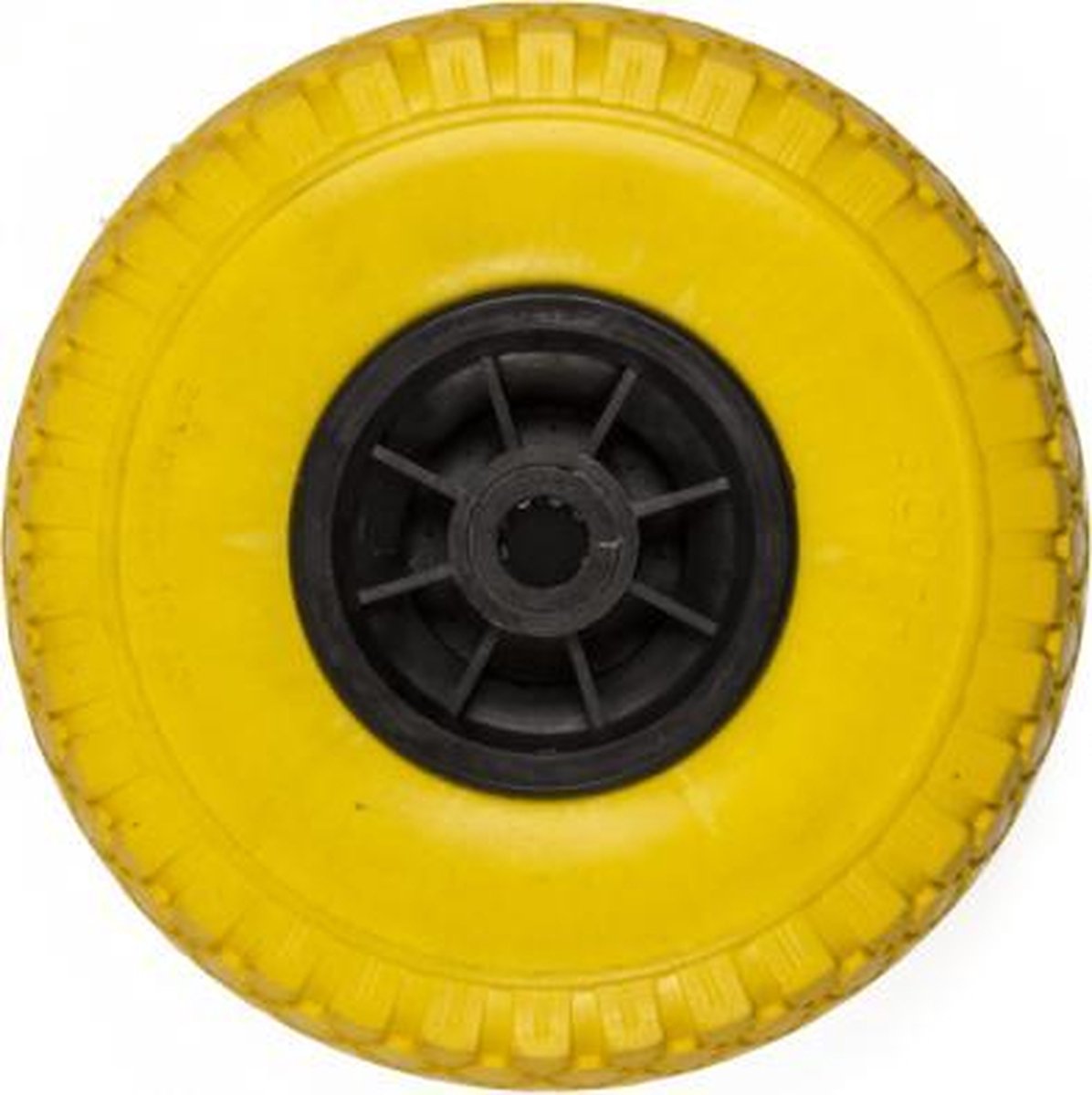 3.00-4 steekwagenwiel - massief/anti-lek band en kunststof velg - 100 kg maximale belasting - 20 mm asgat/naafdiameter - inclusief rollager