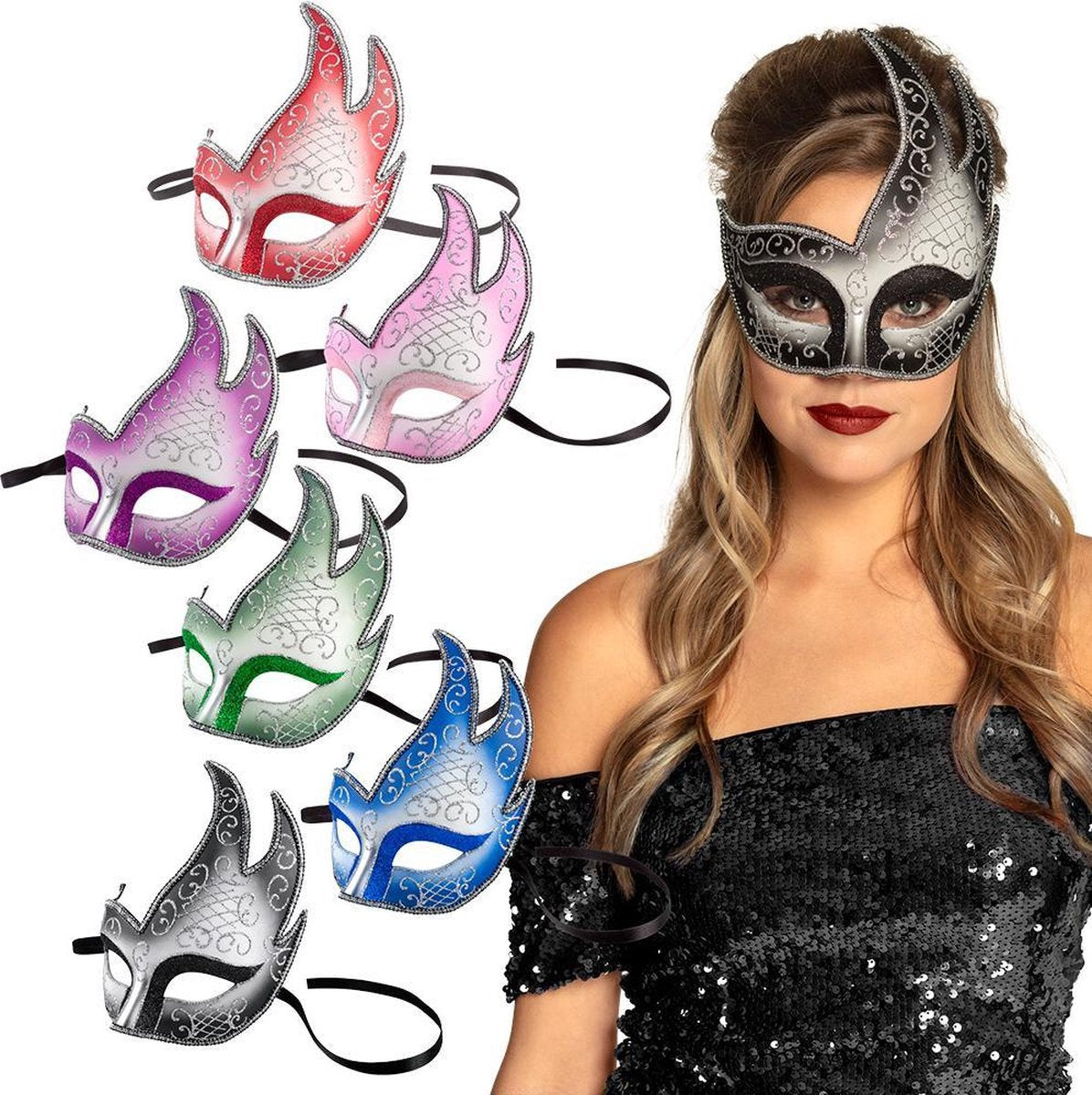 St. Oogmasker Venice fiamma 6 kleur