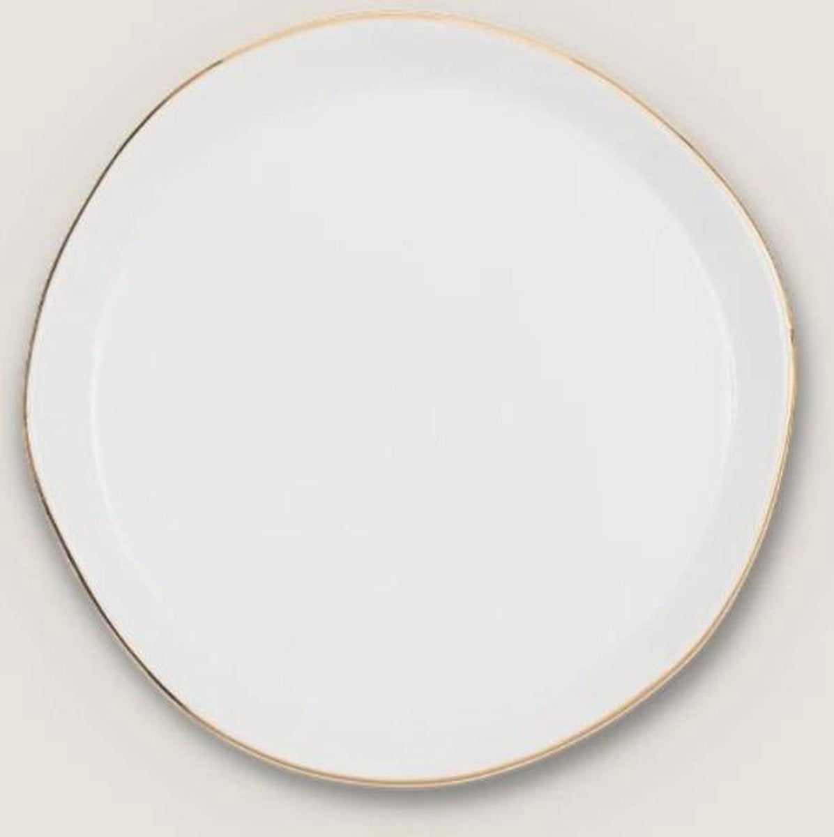 Alinterieur - Servies - Onderbord/Dessertbordje - Wit - Gouden randje - 6stuks