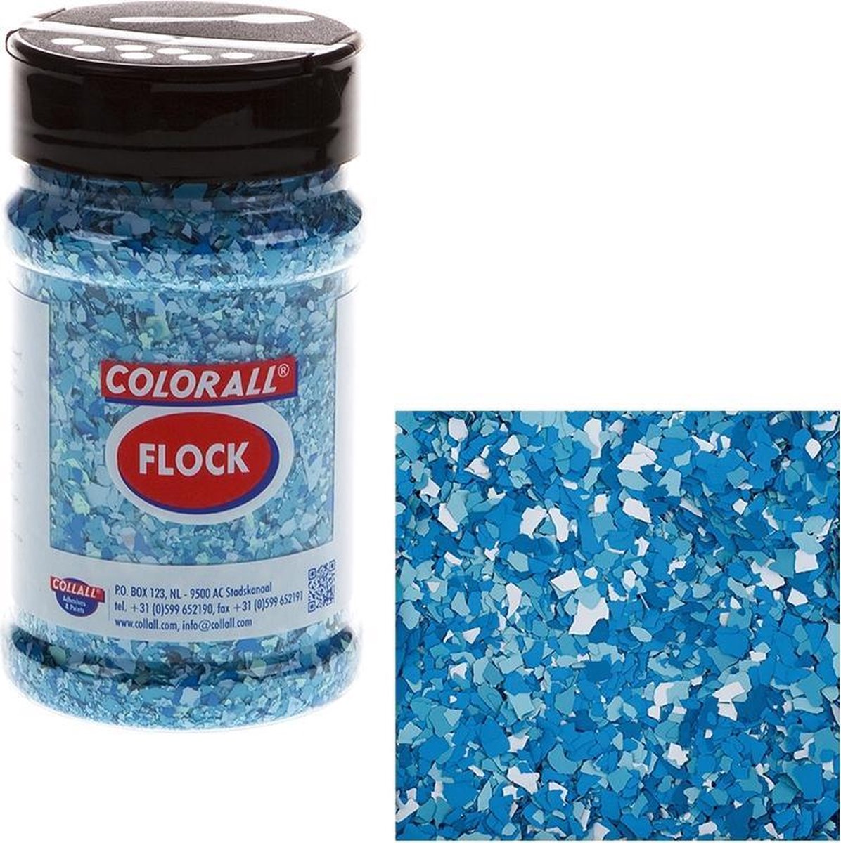 Decoratie vlokken ( Flock ) mix Delft (blauw) 150 gram