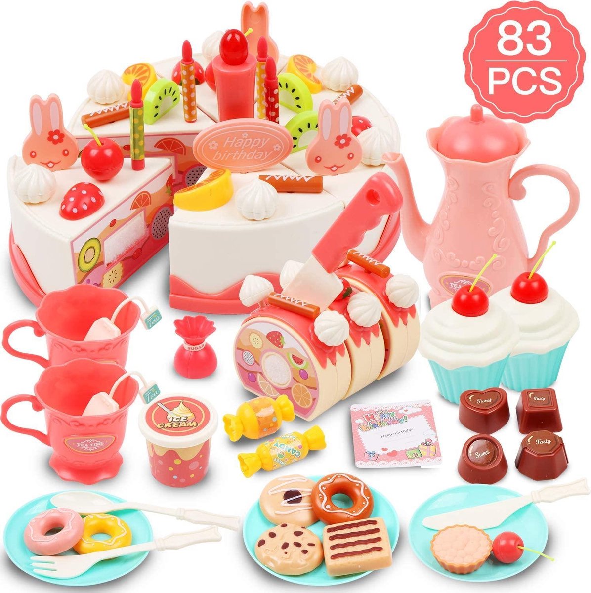 Kinderkeuken Speelgoed | Taarten Set | Kinderen | 83 Stukken | Vanaf 3 Jaar