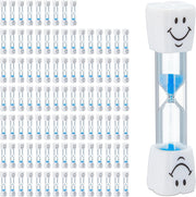 relaxdays 100x zandloper tanden poetsen - set - 3 minuten - zandlopertje kinderen - blauw