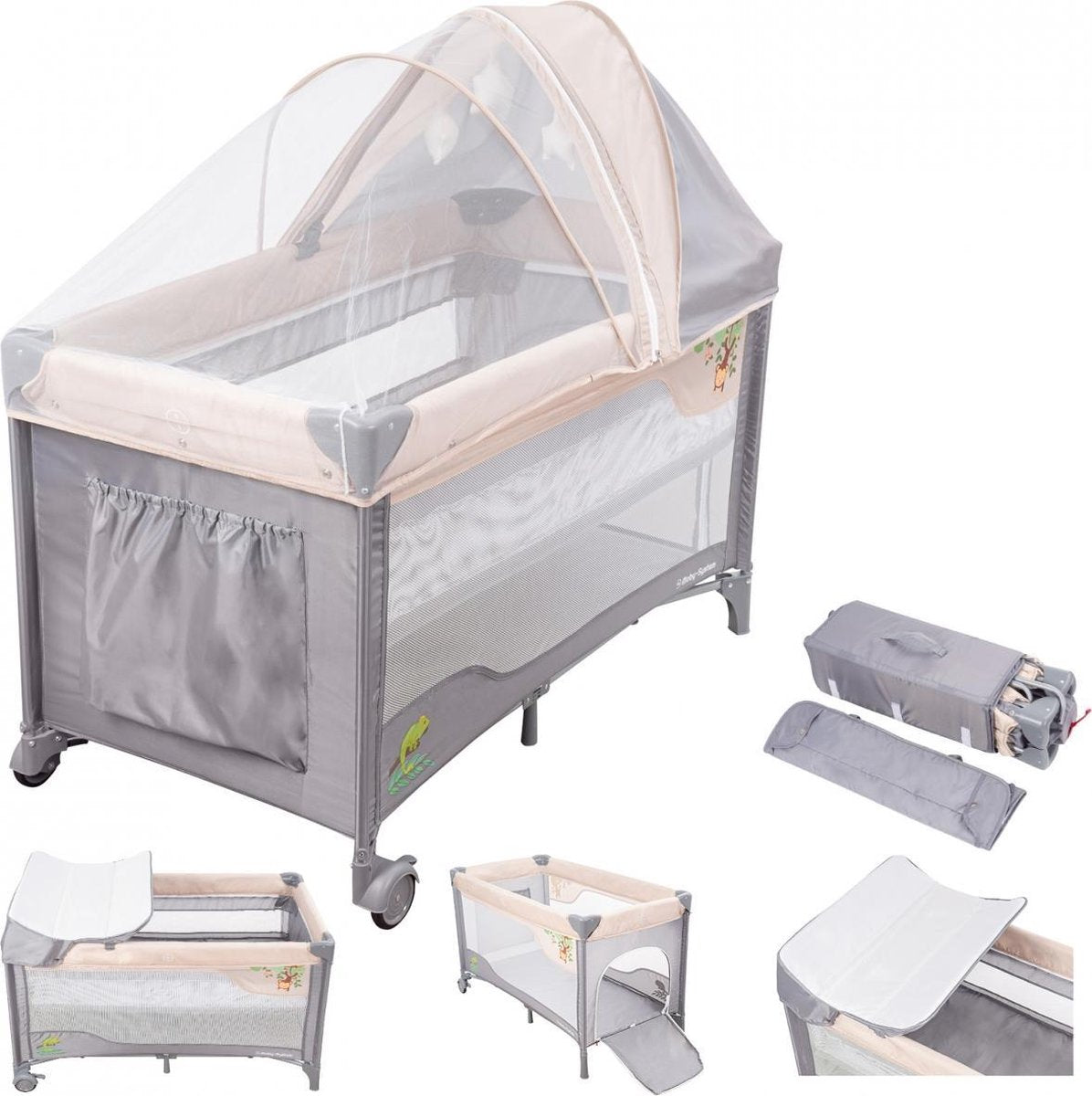 Moby System Campingbedje - Box - 0 tot 3 jaar - Klamboe - Reisbedje baby