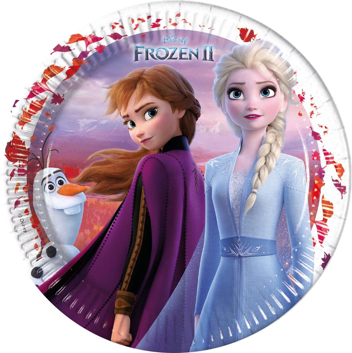 PROCOS - 8 grote Frozen 2 kartonnen borden - Decoratie > Borden