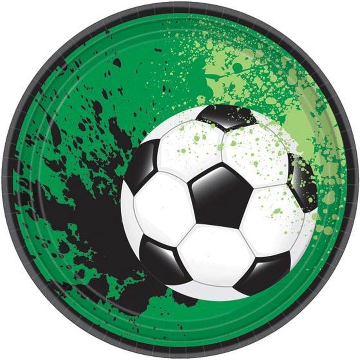 Kartonnen Bordjes Voetbal (8st) 18 cm - Wegwerp borden - Feest/verjaardag/ voetbal borden