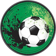 Kartonnen Bordjes Voetbal (8st) 18 cm - Wegwerp borden - Feest/verjaardag/ voetbal borden