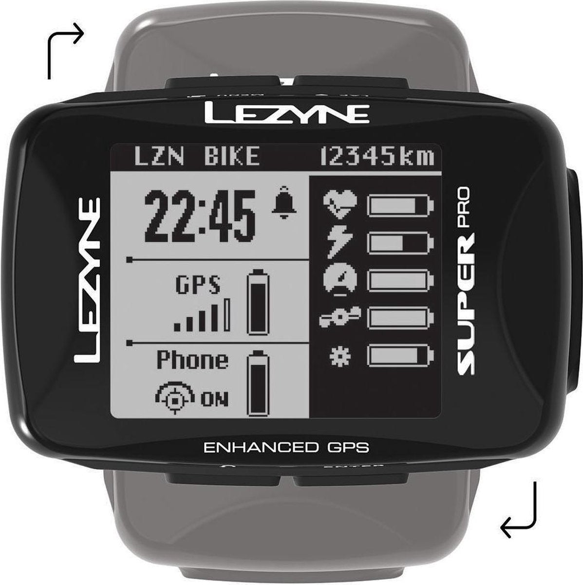 Lezyne Super Pro GPS Fietscomputer - Black/Zwart