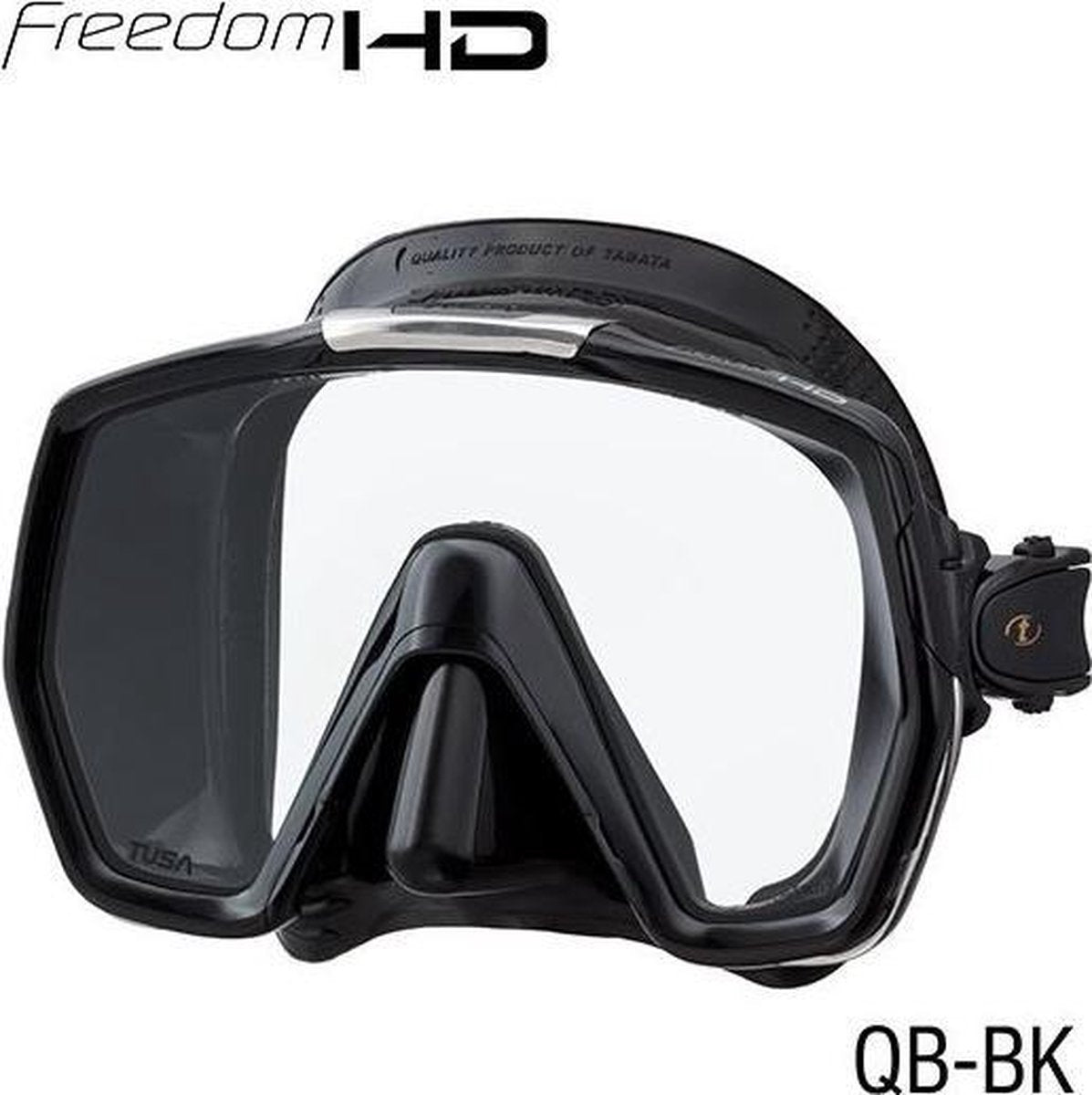 Tusa Freedom HD Masker zwart siliconen met zwart frame