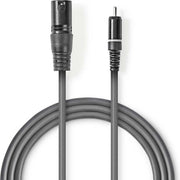 XLR-Audiokabel | XLR 3-pins male - RCA male | 3