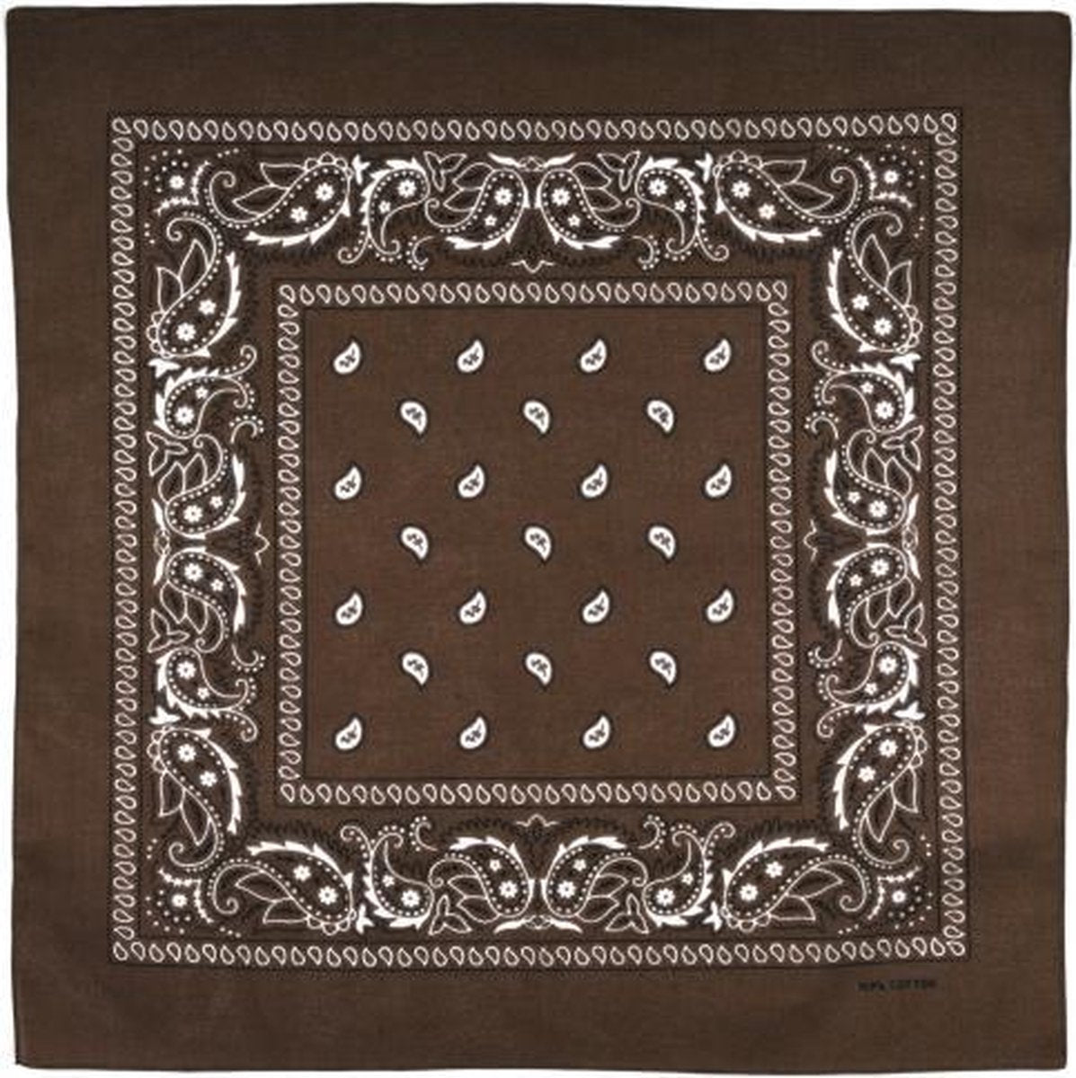 Bandana Paisley bruin - 100% katoen - boeren zakdoek - brown - Cotton - zakdoek - hoofdband - sjaaltje - accessoire - carnaval