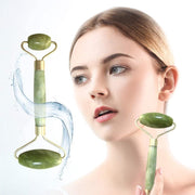 Doodadeals® Luxe Face Roller – Gezichtsroller Jade – Jade Roller Gezichtsmassage Roller – Jade Roller Gezicht – Groen