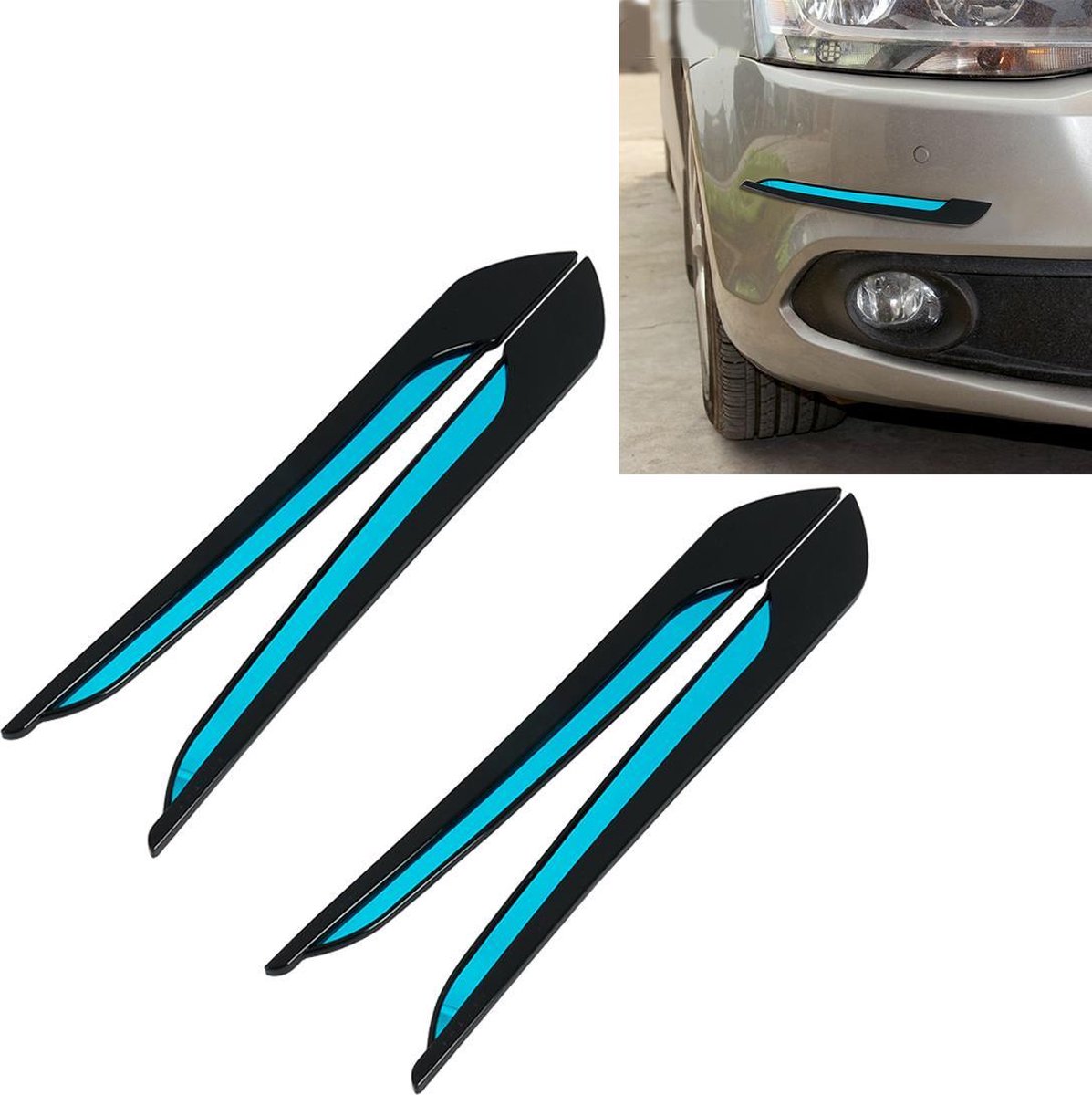 2 paar Universele carrosserie Achterbumperbeschermer Sierlijst Beschermstrip Carrosserie Beschermstrip Auto-accessoires Beschermende stickers Auto Beschermset Carrosserie 4-hoek beschermhoes (zwart)