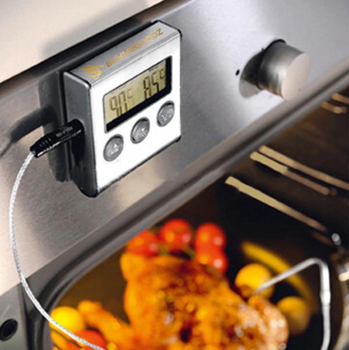 BuyMeGoodZ® – Keukenthermometer Draadloos met Timer incl. Batterij – BBQ thermometer – Kernthermometer – Suikerthermometer – Keukenthermometer