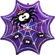 Amscan Folieballon Iridescent Spiderweb 55 X 55 Cm Paars