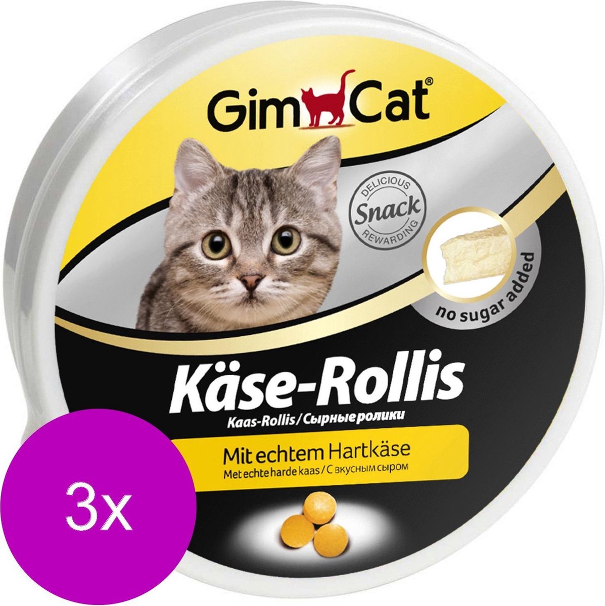 Gimcat Kaas-Rollis Kaas - Kattensnack - 3 x 200 g