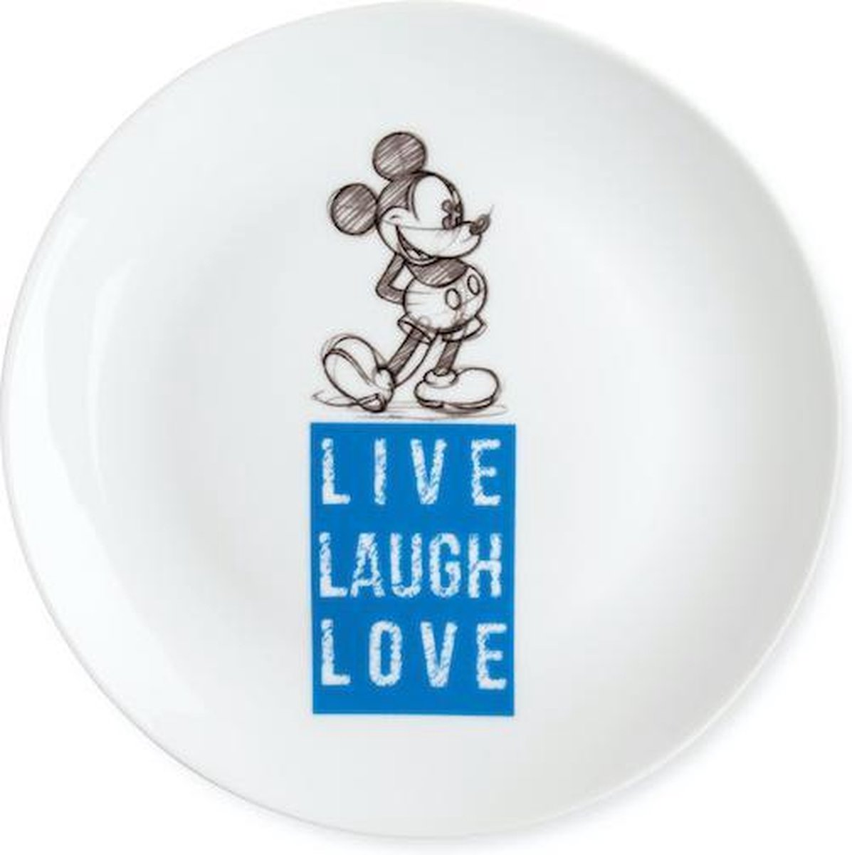 Disney Egan Gebaksbordje Mickey Mouse Live Laugh Love Blauw 19cm