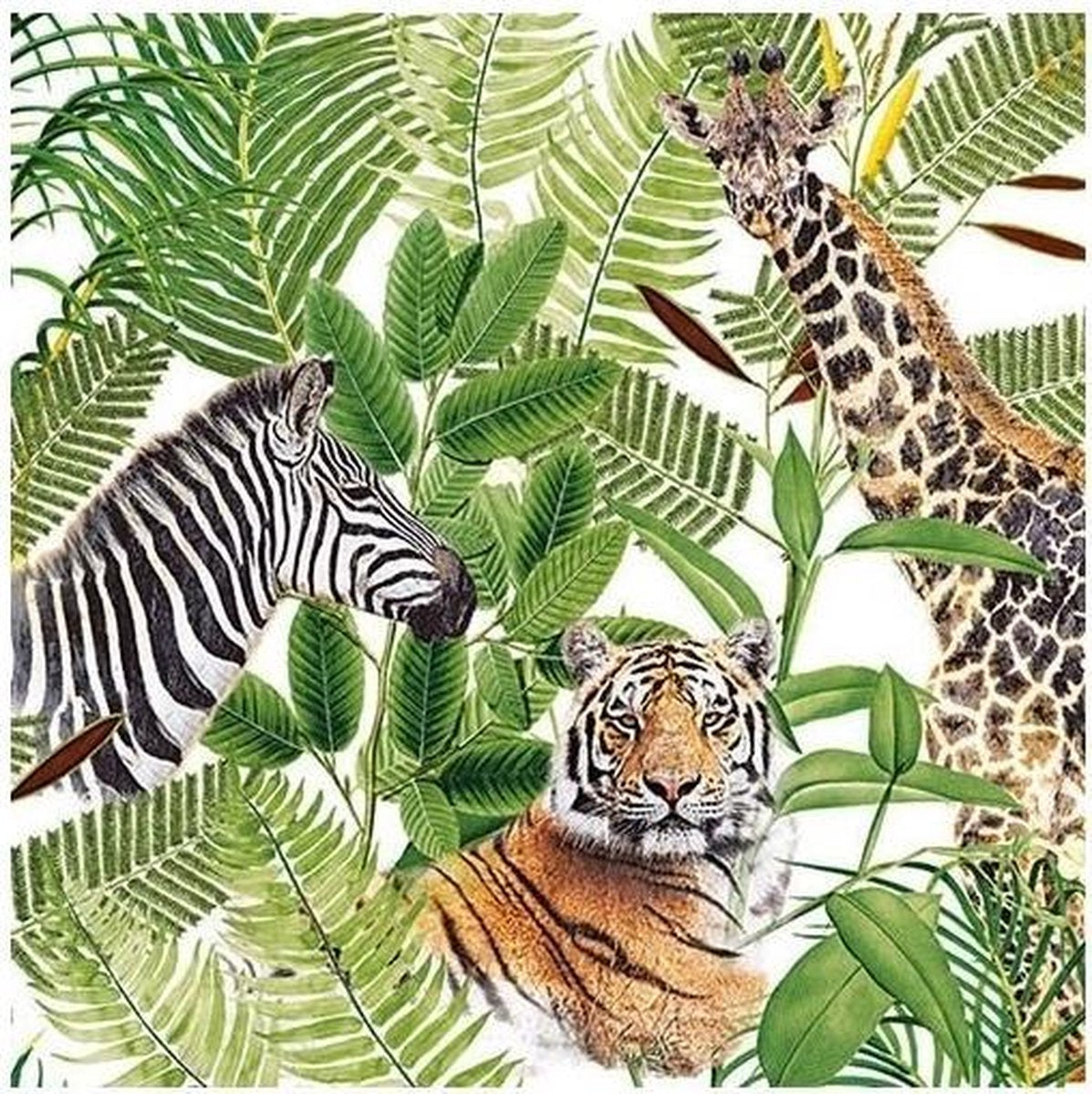20x Safari / jungle thema servetten 33 x 33 cm - Papieren servetten 3-laags