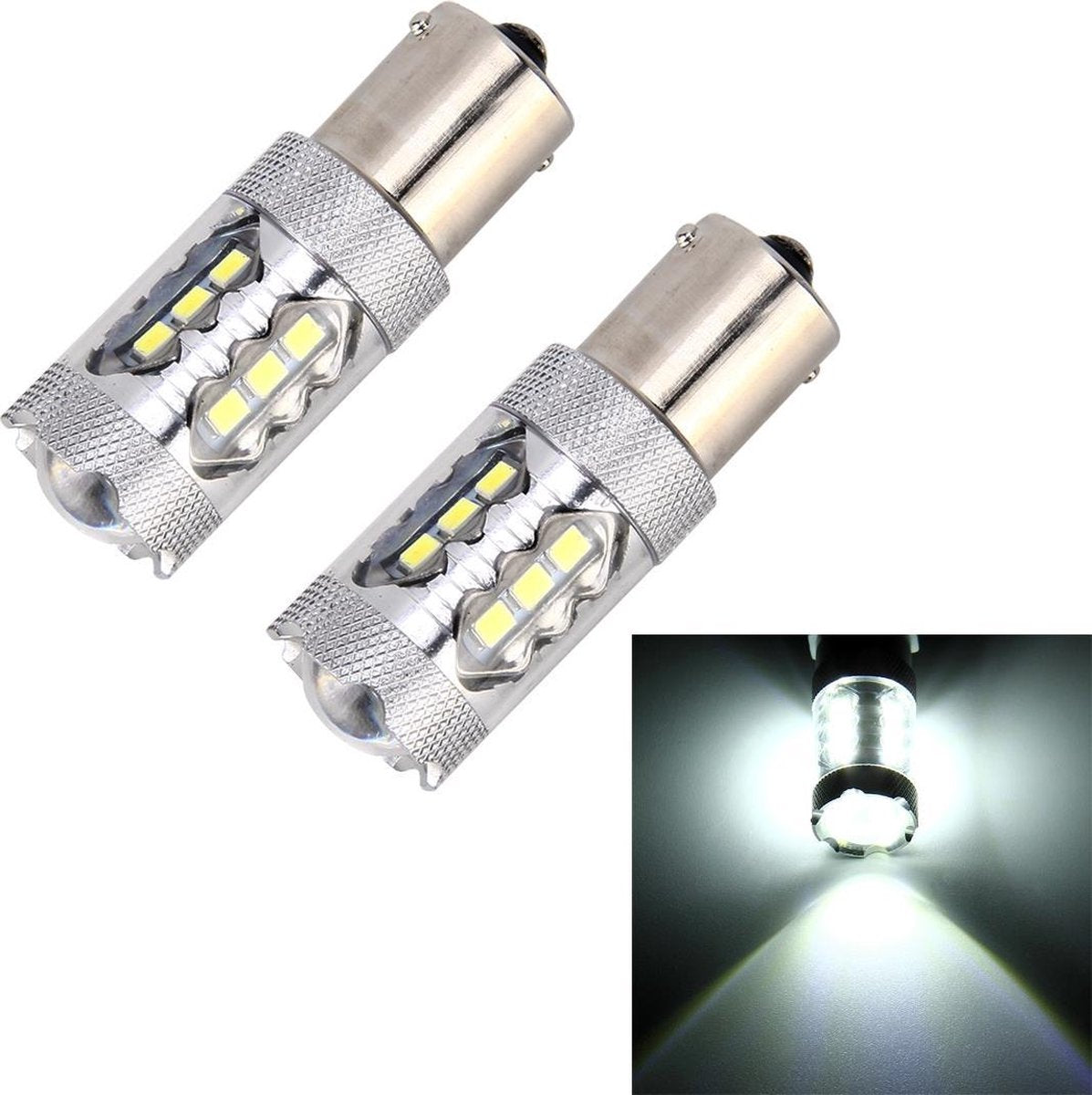 2 STUKS 1156 / BA15S 5 W 250LM 6000 K Auto Auto Richtingaanwijzer Achteruitrijlichten 16 LEDs SMD-2835 Lampen