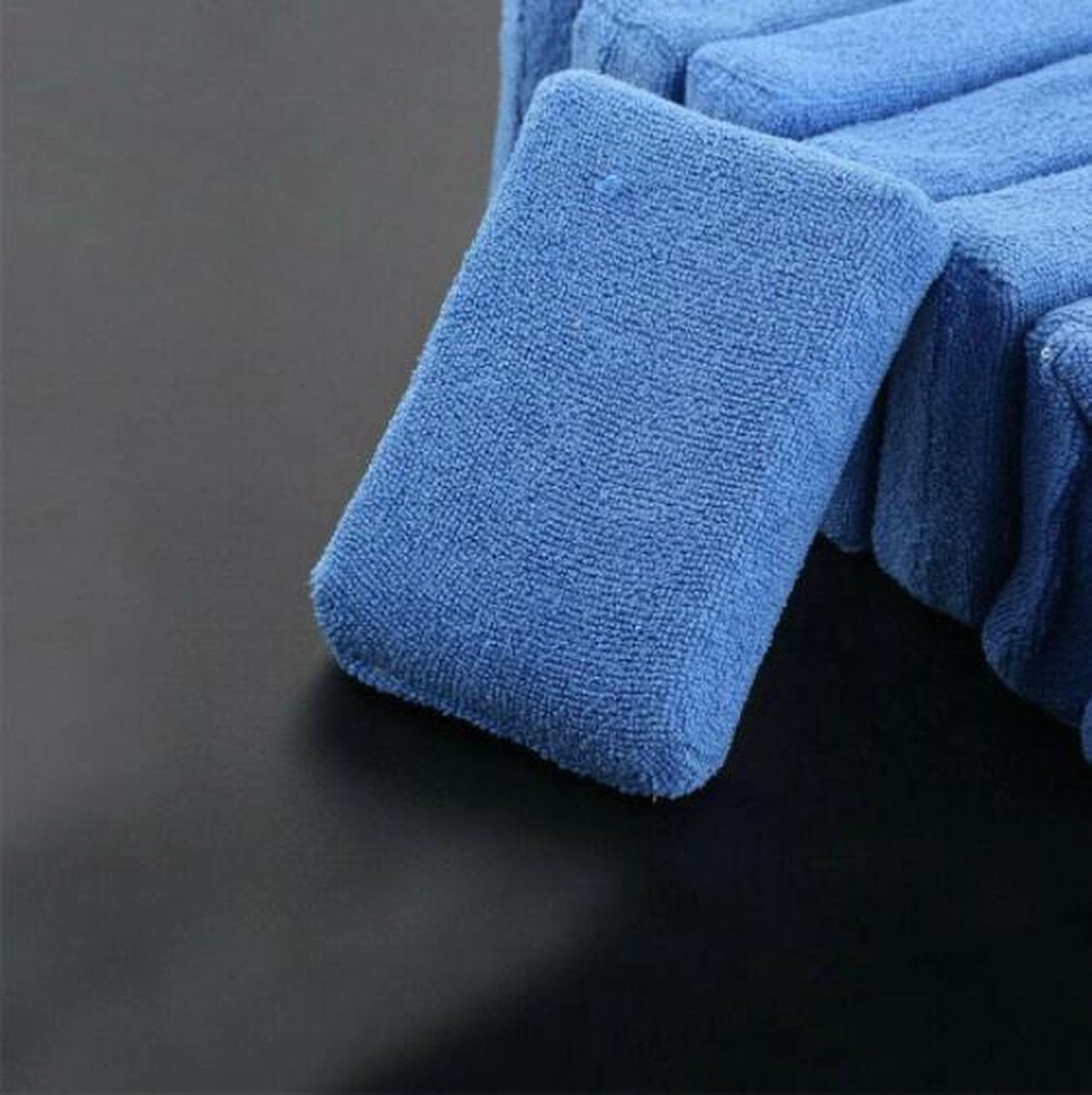 FSW-Products - 1 Stuk - Microvezel Wax Spons Auto - Autospons - Auto Wassen - Zachte Spons - Schoonmaakspons - 12.5 x 8 cm - Blauw - Droogdoek - Polijsten -