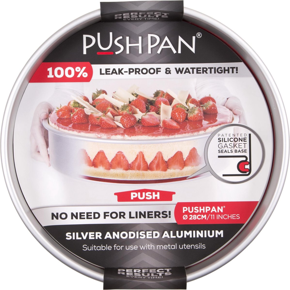 Wham PushPan Springvorm - Aluminium - Rond - Ondiep - 28 cm