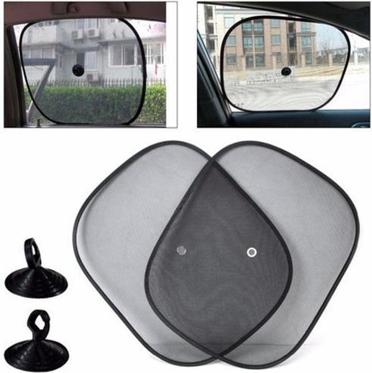 2 Auto Zonneschermen - Raam UV Autozonwering - Sun Blocker Zijraam