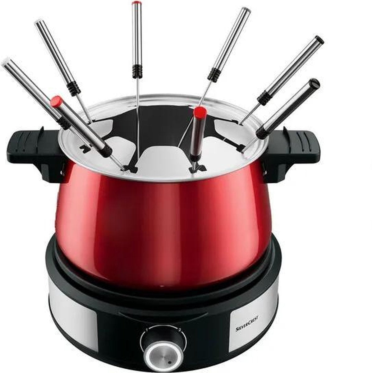 SILVERCREST® Elektrische Fondue Rood - 1500W - 3L - Fondue - Gourmette