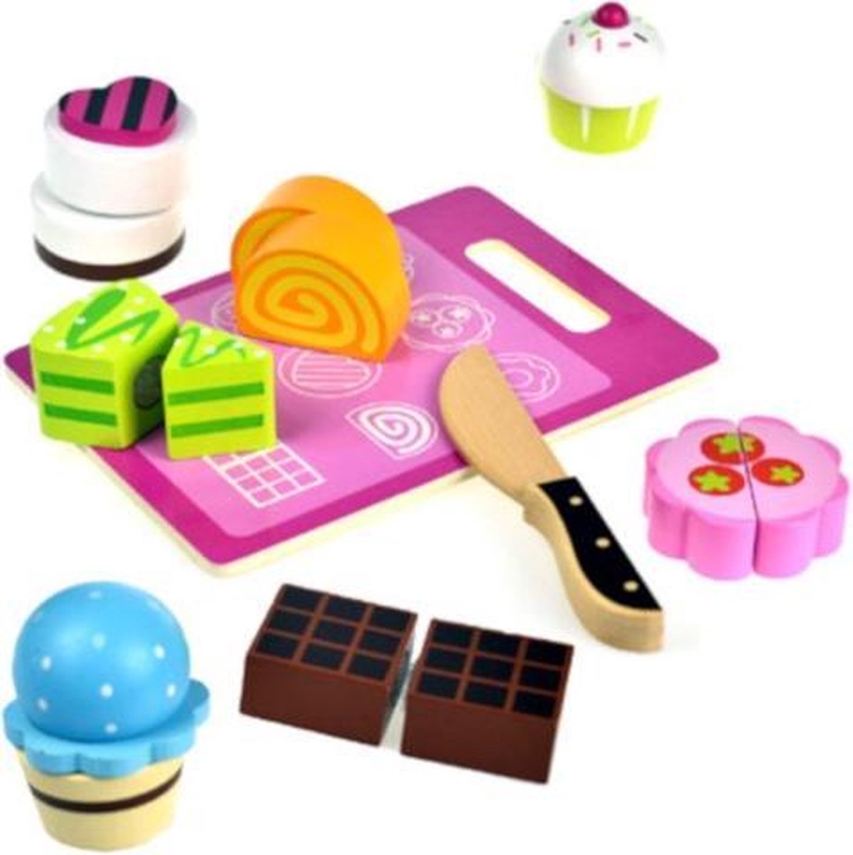 Tooky Toy Speelgoedeten Gebak Junior Hout 9-delig
