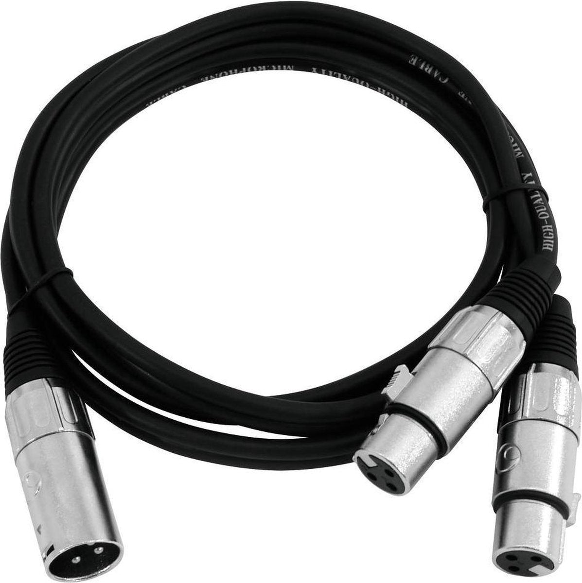 OMNITRONIC Adaptercable XLR(M)/2xXLR(F) 1m bk