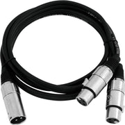 OMNITRONIC Adaptercable XLR(M)/2xXLR(F) 1m bk