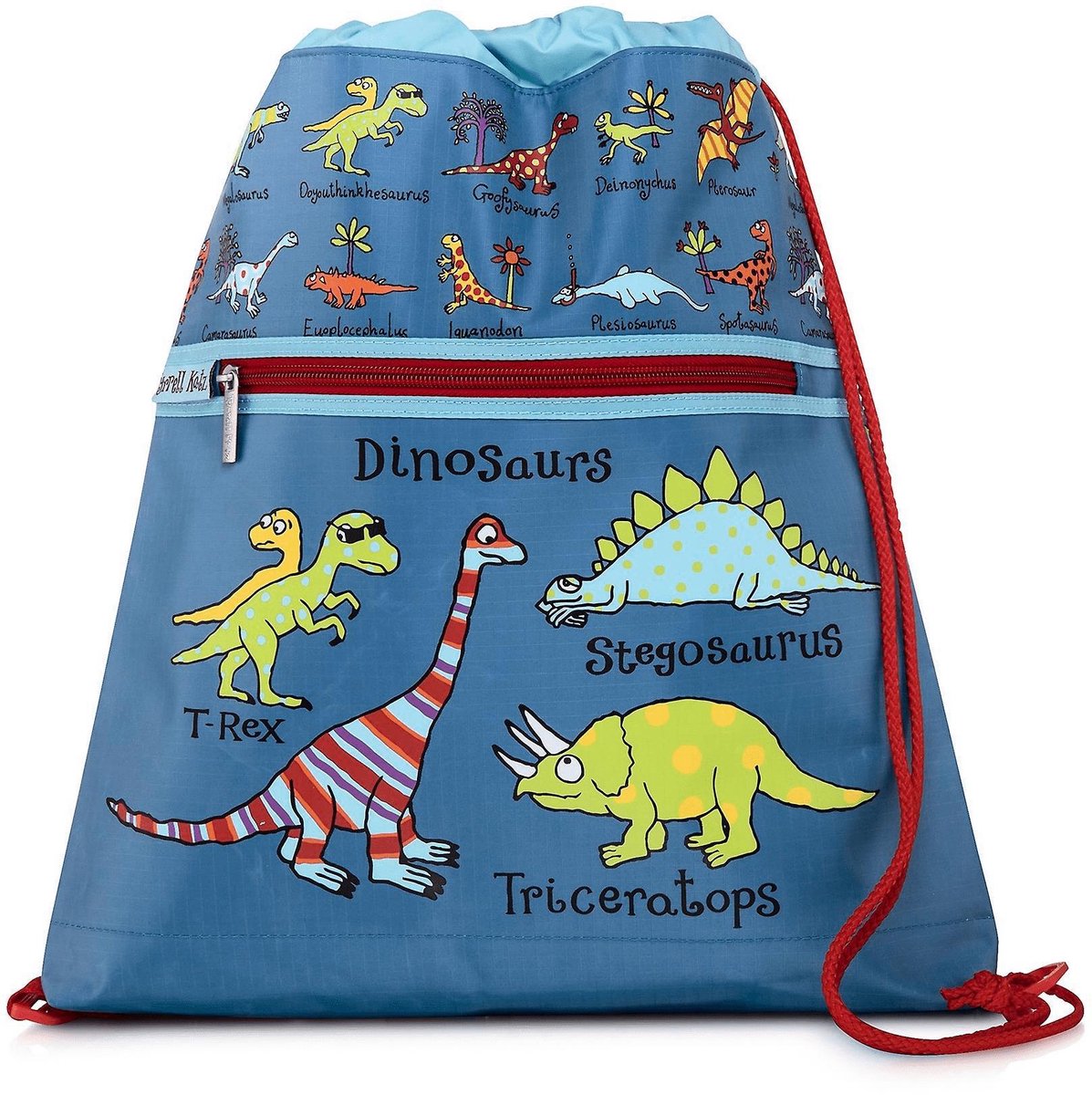 Dino Dinosaurus kinder sporttas zwemtas/gymtas - blauw - Tyrrell Katz