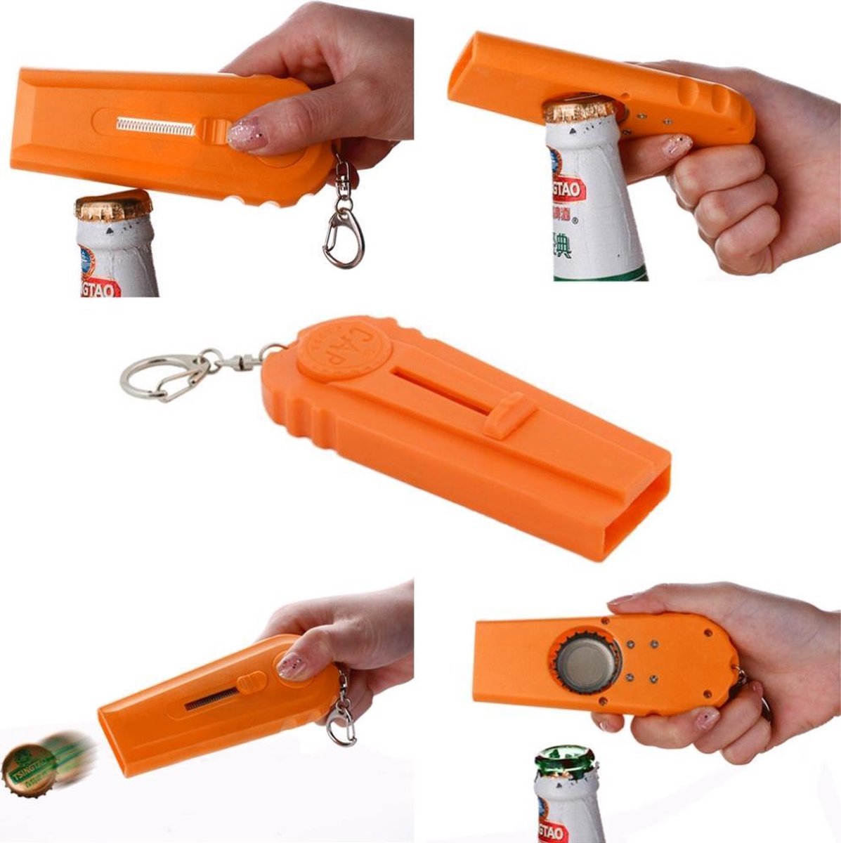 TechTec Bierdop Schieter - Bieropener - Gadget - Oranje