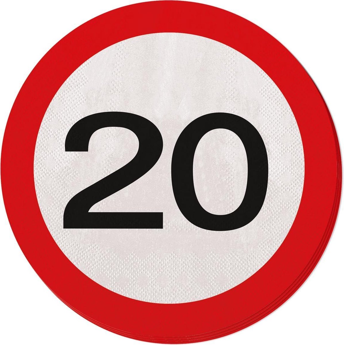 20 Jaar Verkeersbord Servetten - 20 stuks